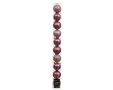 Kerstbal kunststof D 6cm mix Vintage roze 10 stuks