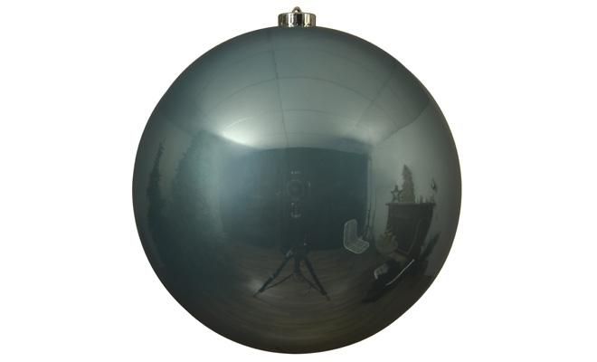 Kerstbal, kunststof, grijs, 20 cm