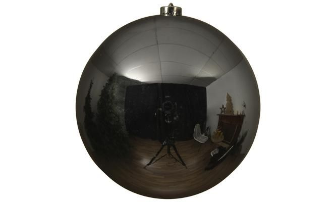 Kerstbal, kunststof, zwart, 20 cm