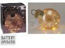 kerstbal met led 20 cm amber kl