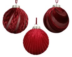 Kerstbal plastic, D 8 cm, Ossenbloed, per stuk