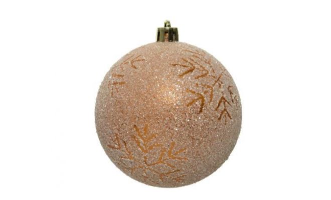 Kerstbal kunststof D 8cm amber