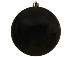 Kerstbal kunststof D 14 cm, glans, Zwart - afbeelding 4