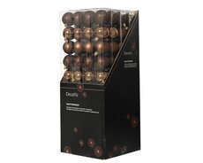 Kerstbal polystyreen sh-m-glitter mix, espresso, Ø 6 cm, 10 stuks - afbeelding 3