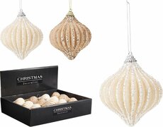kerstbal ui 8 cm kleuren - afbeelding 2