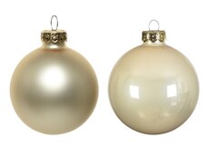 Kerstballen glas enamel, matt mix, parel, Ø 3,5 cm, 16 stuks - afbeelding 2