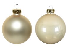 Kerstballen glas enamel, matt mix, parel, Ø 7 cm, 8 stuks - afbeelding 2