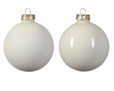 Kerstballen glas enamel, matt mix, wolwit, Ø 3,5 cm, 16 stuks - afbeelding 2