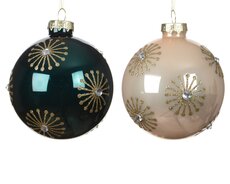 Kerstballen glas enamel with fireworks, assortie, Ø 8 cm, keuze uit 1 stuks