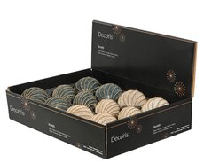 Kerstballen glas matt with bead swirls, assortie, Ø 8 cm, keuze uit 1 stuks - afbeelding 2