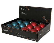 Kerstballen glas matt with diamond, assortie, Ø 8 cm, keuze uit 1 stuks - afbeelding 2