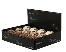 Kerstballen glas shiny/enamel with beads on top, assortie, Ø 8 cm, keuze uit 1 stuks - afbeelding 2