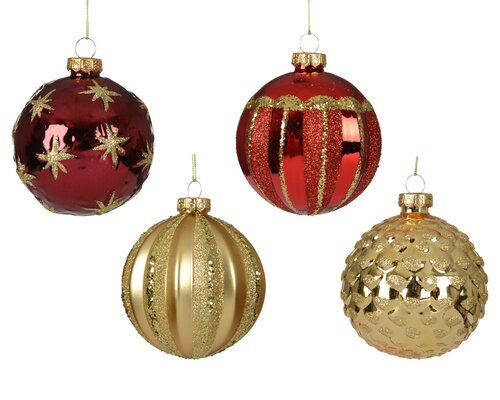 Kerstballen glas shiny-matt, assortie, Ø 8 cm, keuze uit 1 stuks