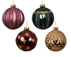 Kerstballen glas shiny-matt, assortie, Ø 8 cm, keuze uit 1 stuks