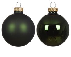 Kerstballen glas shiny, matt mix, dennengroen, Ø 7 cm, 8 stuks - afbeelding 2