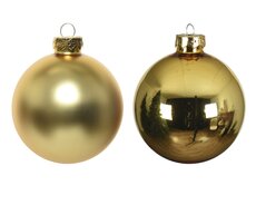Kerstballen glas shiny, matt mix, licht goud, Ø 3,5 cm, 16 stuks - afbeelding 2