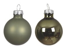 Kerstballen glas shiny, matt mix, rosemarijn, Ø 3,5 cm, 16 stuks - afbeelding 2
