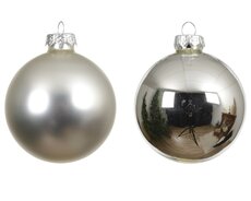 Kerstballen glas shiny, matt mix, zilver, Ø 3,5 cm, 16 stuks - afbeelding 2