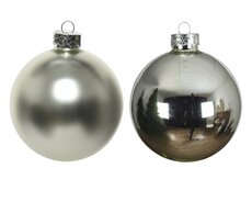 Kerstballen glas shiny, matt mix, zilver, Ø 7 cm, 8 stuks - afbeelding 2