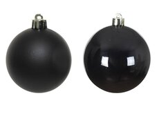 Kerstballen glas shiny, matt mix, zwart, Ø 7 cm, 8 stuks - afbeelding 2