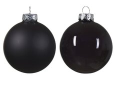 Kerstballen glas shiny, matt mix, zwart, Ø 7 cm, 8 stuks - afbeelding 3