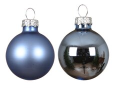 Kerstballen glas silver inside, shiny-matt mix, ochtend blauw, Ø 7 cm, 8 stuks - afbeelding 2
