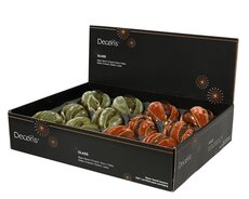 Kerstballen glas transparent with flock swirls, assortie, Ø 8 cm, keuze uit 1 stuks - afbeelding 2