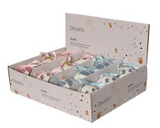 Kerstballen glas with footprints decal, with bow on top, assortie, Ø 8 cm, keuze uit 1 stuks - afbeelding 2