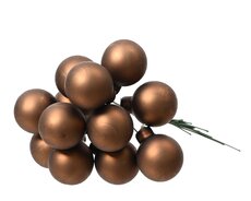 Kerstballen op draad glas matt, espresso, Ø 2,5 cm - afbeelding 2