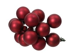 Kerstballen op draad glas matt, ossenbloed, Ø 2,5 cm - afbeelding 2
