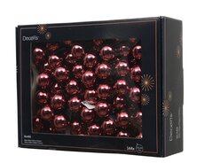 Kerstballen op draad glas shiny, donker roze, Ø 2,5 cm