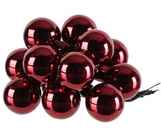 Kerstballen op draad glas shiny, ossenbloed, Ø 2,5 cm - afbeelding 2