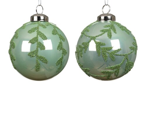 Kerstballen polystyreen pearl, mintgroen, Ø 8 cm, keuze uit 1 stuks
