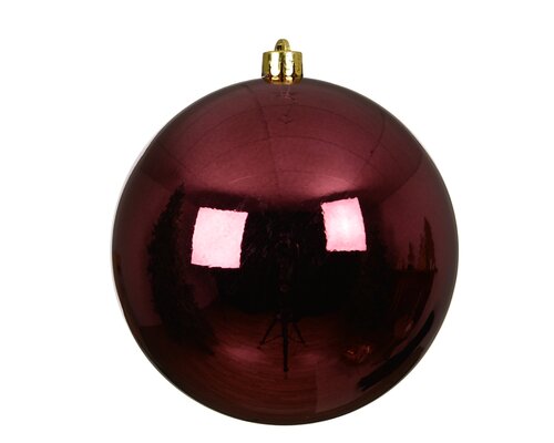 Kerstballen polystyreen shiny, donker roze, Ø 14 cm