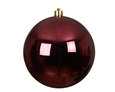 Kerstballen polystyreen shiny, donker roze, Ø 14 cm