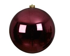 Kerstballen polystyreen shiny, donker roze, Ø 20 cm
