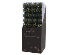 Kerstballen polystyreen shiny, matt, glitter mix, dennengroen, Ø 6 cm, 10 stuks - afbeelding 3