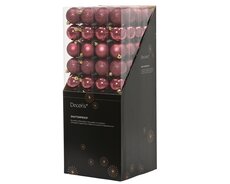 Kerstballen polystyreen shiny-matt-glitter mix, donker roze, Ø 6 cm, 10 stuks - afbeelding 3