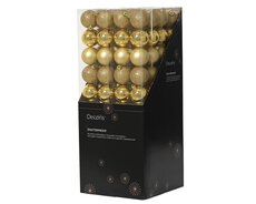 Kerstballen polystyreen shiny, matt, glitter mix, licht goud, Ø 6 cm, 10 stuks - afbeelding 3