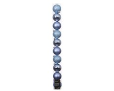 Kerstballen polystyreen shiny-matt-glitter mix, ochtend blauw, Ø 6 cm, 10 stuks