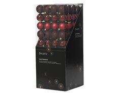 Kerstballen polystyreen shiny, matt, glitter mix, ossenbloed, Ø 6 cm, 10 stuks - afbeelding 3