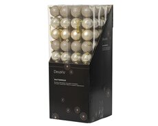 Kerstballen polystyreen shiny, matt, glitter mix, parel, Ø 6 cm, 10 stuks - afbeelding 3