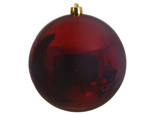 Kerstballen polystyreen shiny, ossenbloed, Ø 14 cm