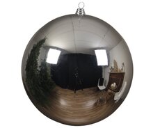 Kerstballen polystyreen shiny, zilver, Ø 20 cm