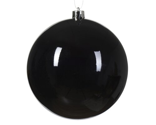 Kerstballen polystyreen shiny, zwart, Ø 14 cm - afbeelding 1