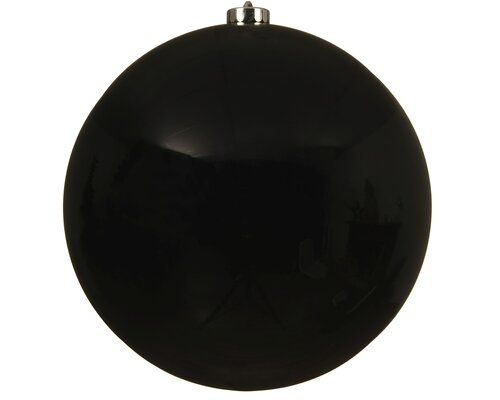 Kerstballen polystyreen shiny, zwart, Ø 20 cm