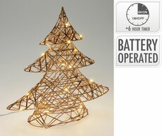 kerstboom 30cm met led champagne - afbeelding 2