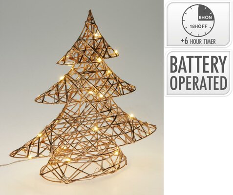 kerstboom 30cm met led champagne