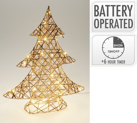 kerstboom 40cm met led champagne