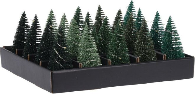 kerstboom glitter led 10cm, per stuk - afbeelding 1